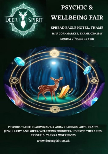 I will be offering readings at Deer Spirit Events - Spread Eagle Thame 7th June 2026 - 11am - 5:00pm