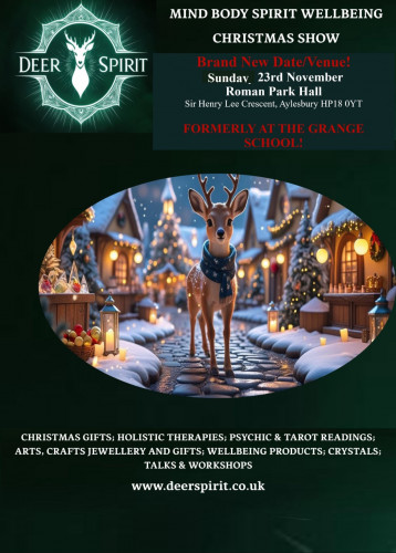 Deer Spirit Mind Body and Spirit event in Roman Park Hall HP18 0YT Sunday 23rd November 25 - 11am-5pm