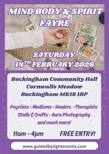Readings will be available in Buckingham - Saturday 14th February 2026 - 11am - 4pm. Hosted by Guided By Lightworkers.